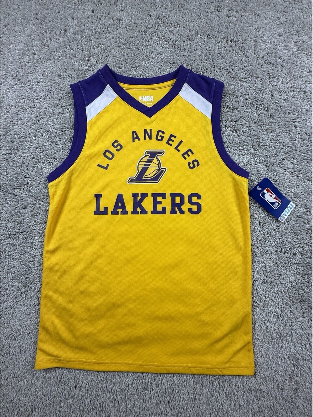 Los Angeles Lakers NBA Basketball Youth Jersey Size L  12-14 Yellow Purple White
